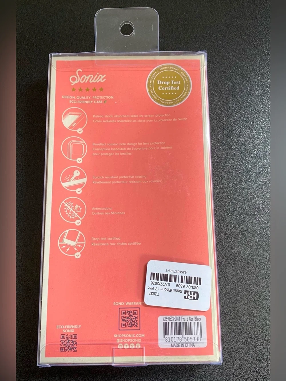 Sonix iPhone 17 Fruit Gem Black Case – New in Original Packaging